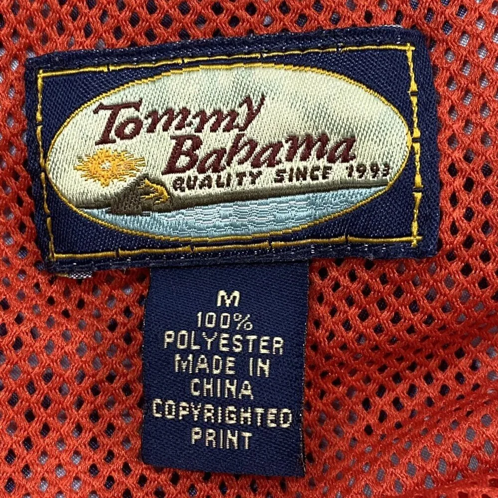 TOMMY BAHAMA Men‎ Swim Trunks Boardshorts Tie Waist Sz M Blue Floral Beachy 45-7